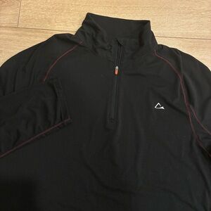 Merino Blend by Paradox Men’s Quarter Zip Wool Base Layer Black Red Size M